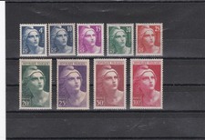 FRANCE SERIE Marianne de Gandon N° 725 à 733 ** NEUFS sans Charnières 1945/47