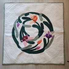 Handcrafted Hawaiian Orchid Quilted Wall Hanging 40 x 40 Inches