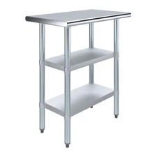 18 in. x 30 in. Stainless Steel Table With Two Undershelves