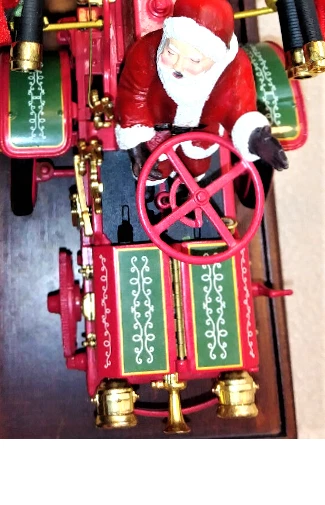 Ford Fire Engine Truck Pumper Red Santa Christmas Antique Metal Car Pickup GT - Image 2 of 4