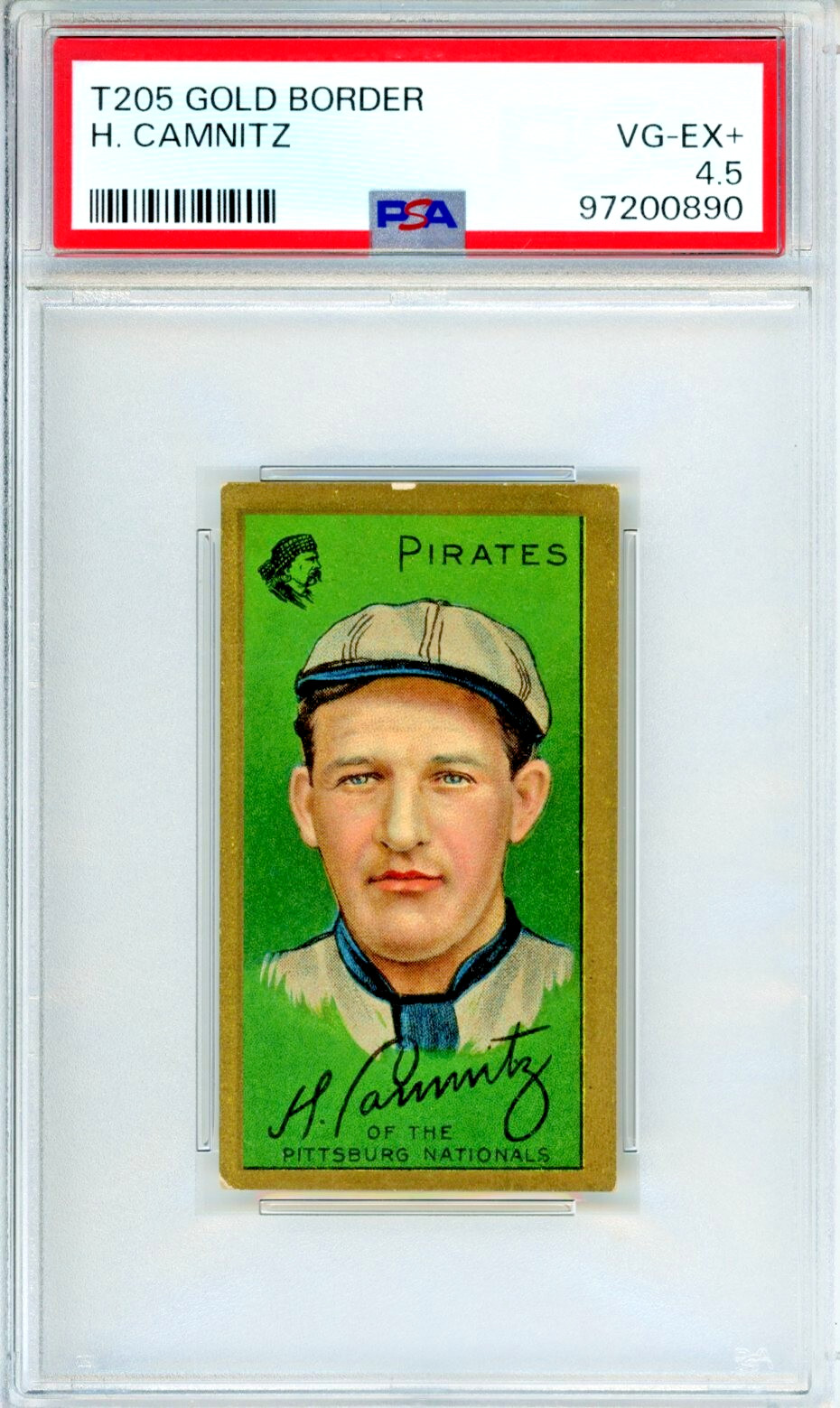 H. Camnitz Baseball Cards 1911 T205 Gold Border trading card — raw and PSA graded price guide