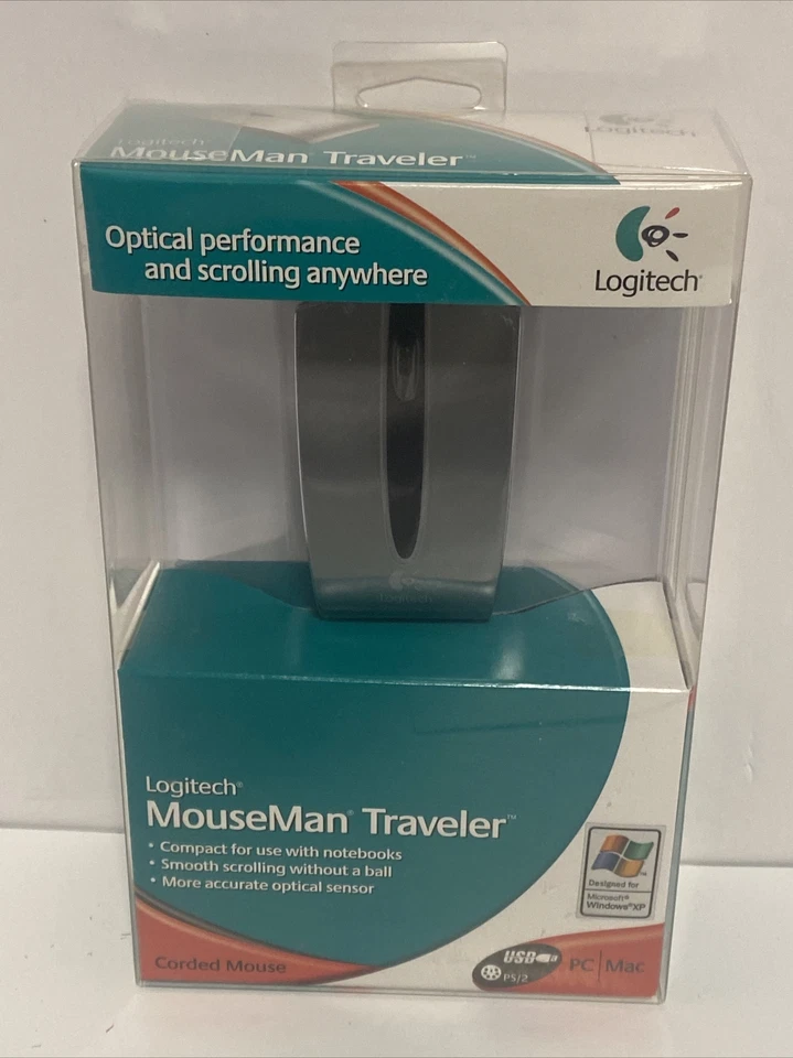 Logitech MouseMan Traveler USB Mouse-  PC/Mac, Corded Mouse /Read - Image 3 of 4