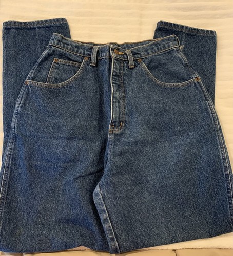 Lands End Vintage Mom Jean 100% cotton. Size 12. Medium to Dark Wash. - Picture 2 of 6