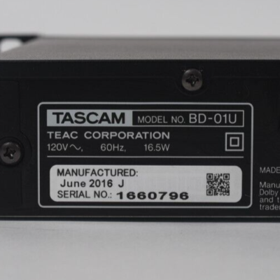 新品未使用　TASCAM Blu-ray player BD-01U　送料込 BD-01U | Blu-ray player | TASCAM - United States