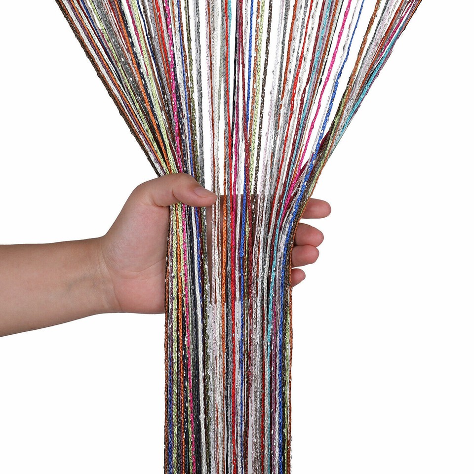 String Curtain Panels Door Fly Screen Room Divider Net Hanging Glitter