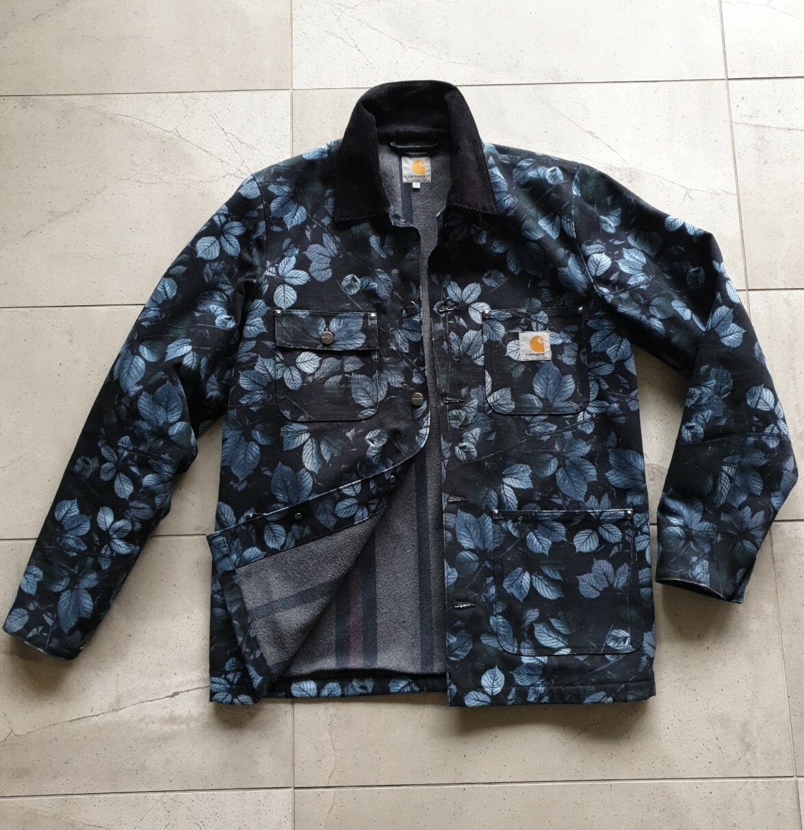 Rare Carhartt Michigan Chore Coat Jacket Navy purple M hoodie blue