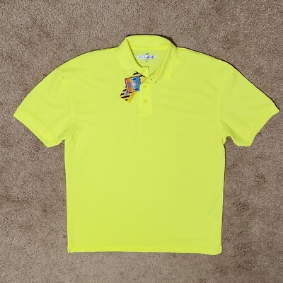 Blue Generation Shirt Men's size M Polo Lime Green High Visibility New with Tags