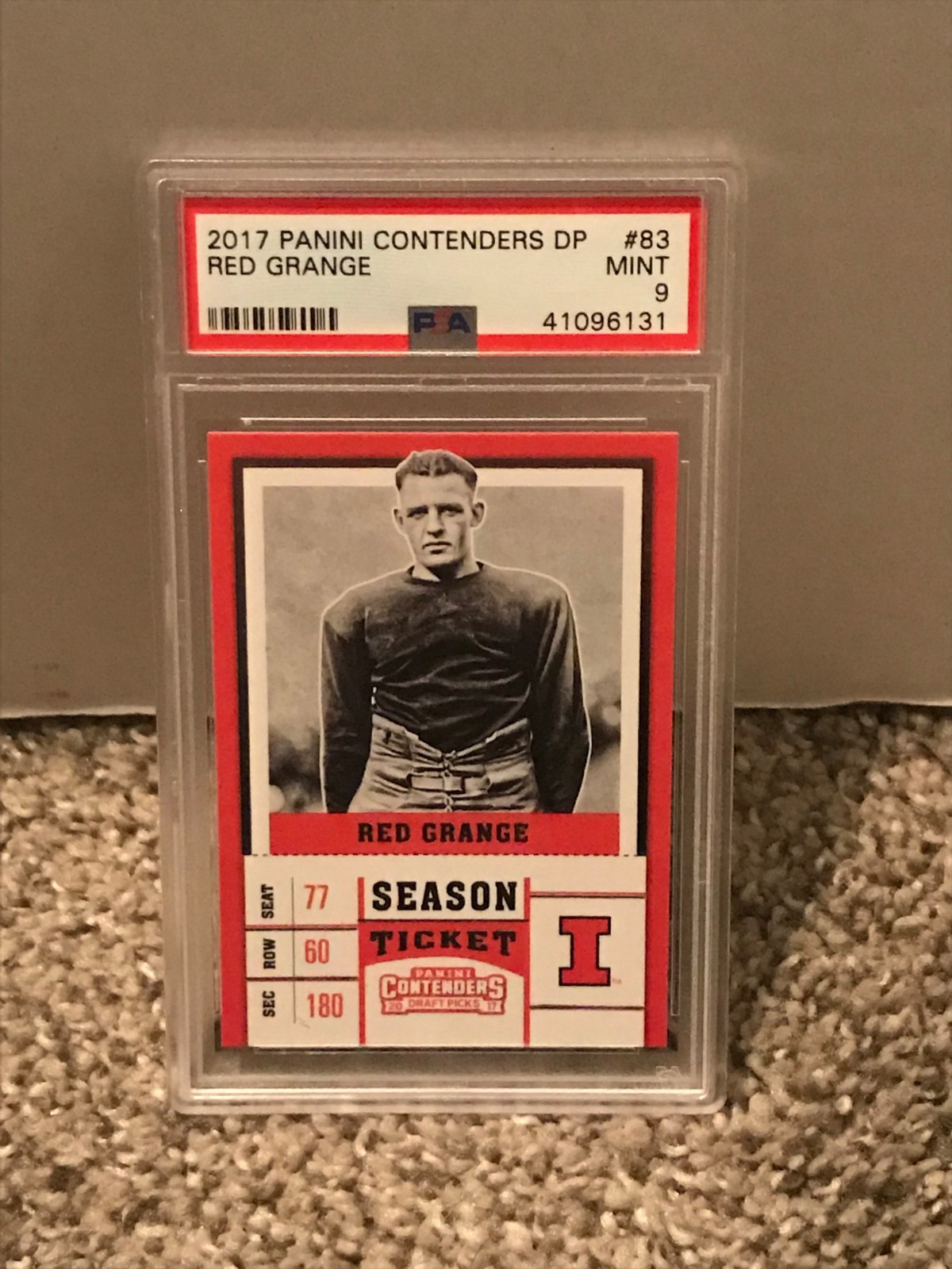 2017 Panini Contenders DP Draft Picks #83 RED GRANGE - PSA 9 Mint -ILLINOIS pop2