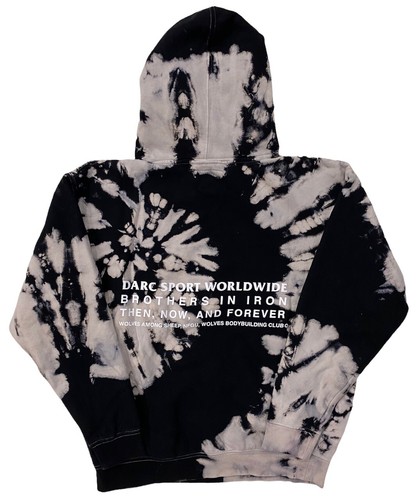 Darc Sport Men's Brothers USA Tie Dye Hoodie Sweatshirt - Black/Cream - 第 2/5 張圖片