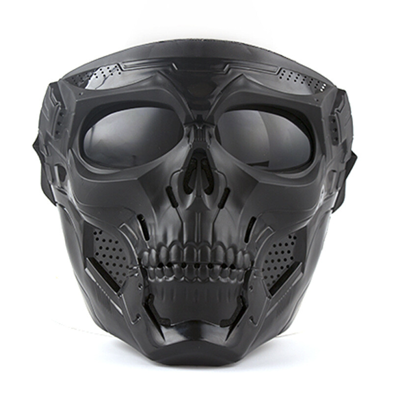 Black Skull Full Face Mask Motorcycle Riding Protective