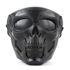 Black Skull Full Face Mask Motorcycle Riding Protective Goggle Eye Protection US