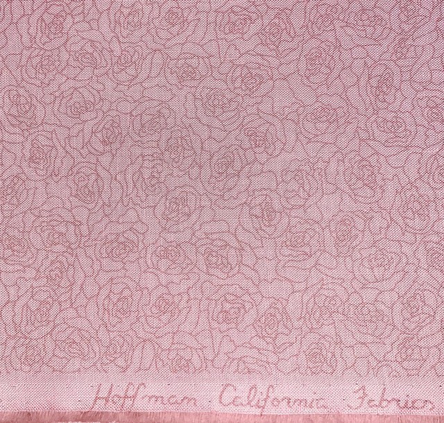 Vintage Quilting Sewing Pink Roses 100 Cotton Fabric by the Yard Hoffman CA eBay