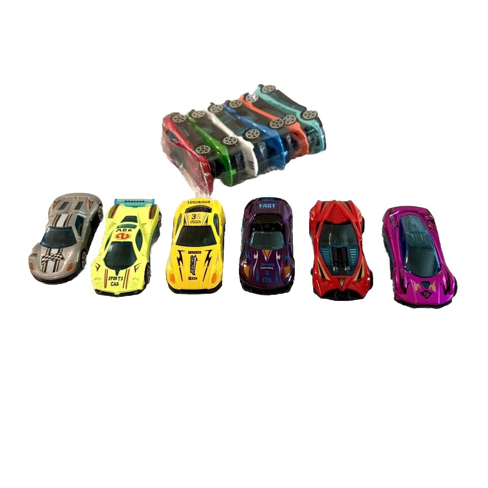 12-Piece Diecast Racing Toy Car Set for Tracks – Metal & Plastic Multi-Color Racer Collection