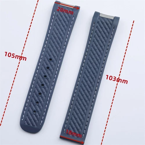 20mm Silicone Rubber Strap Band Fits Omega Aqua Terra 150M 41mm Watches - Picture 2 of 17