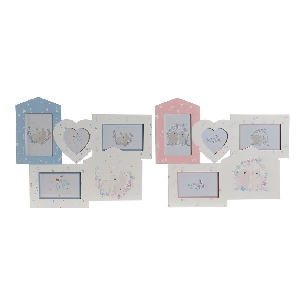 Marco De Fotos Dkd Home Decor Múltiple Conejo Madera Mdf [2 Pcs] [45 X 1.5 X