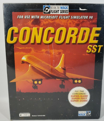 Concorde SST Microsoft Flight Sim 98 Add-On CD-ROM WIN 95/98 New Big Box Sealed