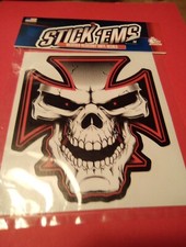 STICK'EMS SKULL  CROSS LOGO VINYL DECAL NEW 