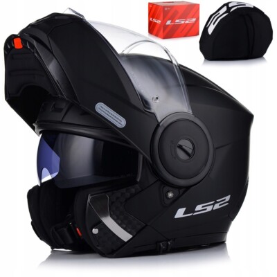 Motorradhelm | LS2 FF902 SCOPE II P/J | Klapphelm Schwarz Matt + Sonnenblende