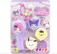 Sanrio Wrist Watch Shaped Lip Gloss Kuromi My Melody Pompompurin Pochacco Purple