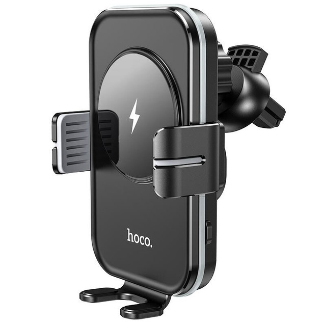 Hoco 15W Wireless Charger Air Vent Car Holder CA80 Black for sale