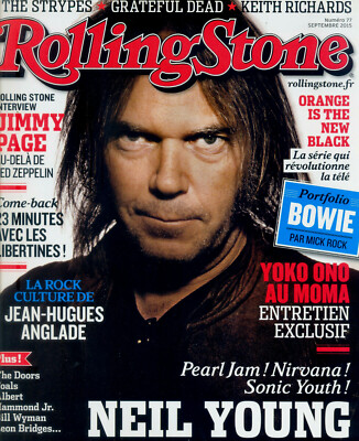 ROLLING STONE NEIL YOUNG_DAVID BOWIE_JIMMY PAGE_YOKO ONO_STEVIE NICKS 2015  TBC