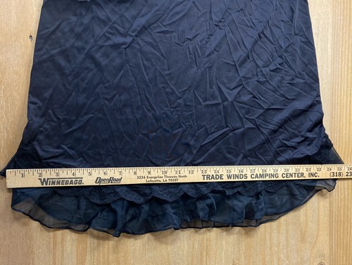 SHADOW LINE VINTAGE SILKY NYLON BLACK CHANTILLY LACE DESSOUS TOP Gr. M - Bild 14 von 16