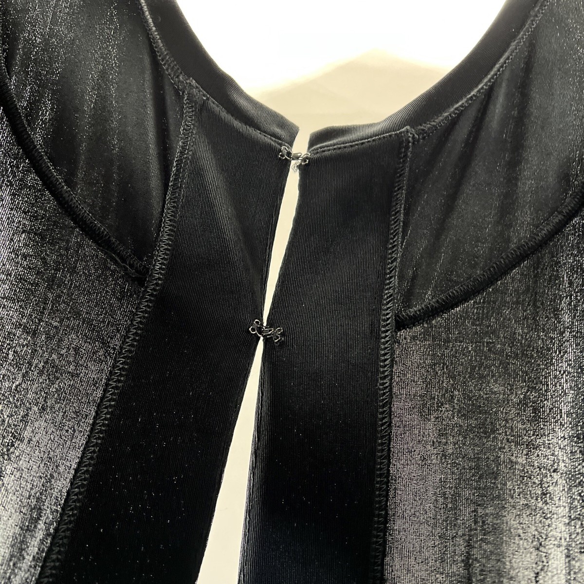 Chicos Travelers Jacket Size XL Solid Black Hook & Eye Front Long Sleeve Stretch View 6