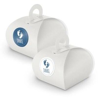 Itenga Set Danke FußAbdrüCke M29 24X Geschenkbox Karton Mit Griff Weiß U Sticker