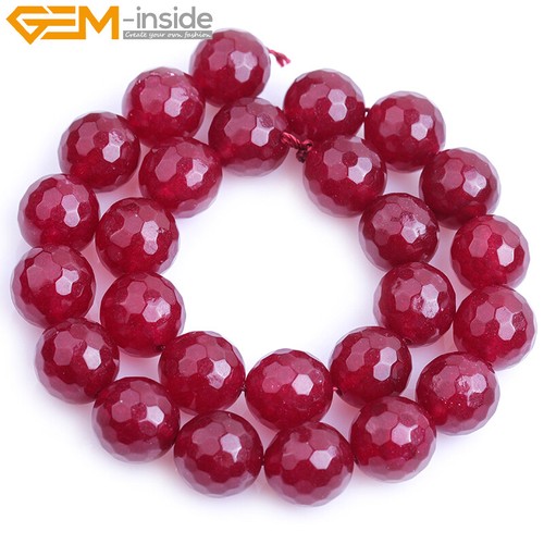 "Cuentas espaciadoras redondas facetadas facetadas de piedra de jade de ciruela de 6 mm 8 mm para hacer joyas de 15" - Imagen 3 de 31