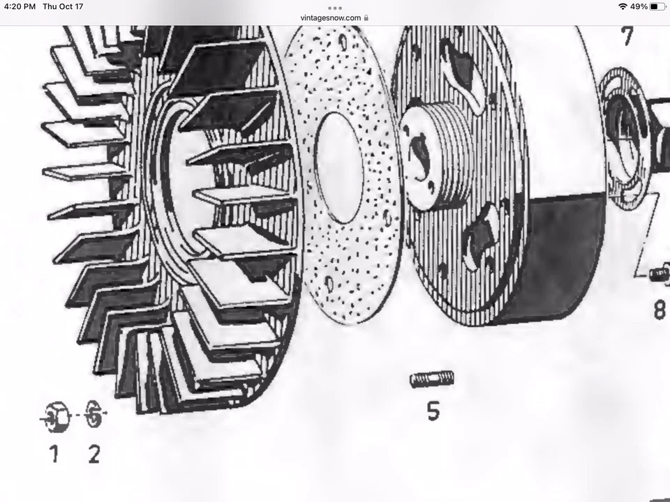 Stud Sachs Magneto Generator SA290 SA340 Snowmobile Part # 0940 101 202 - Image 2 of 2