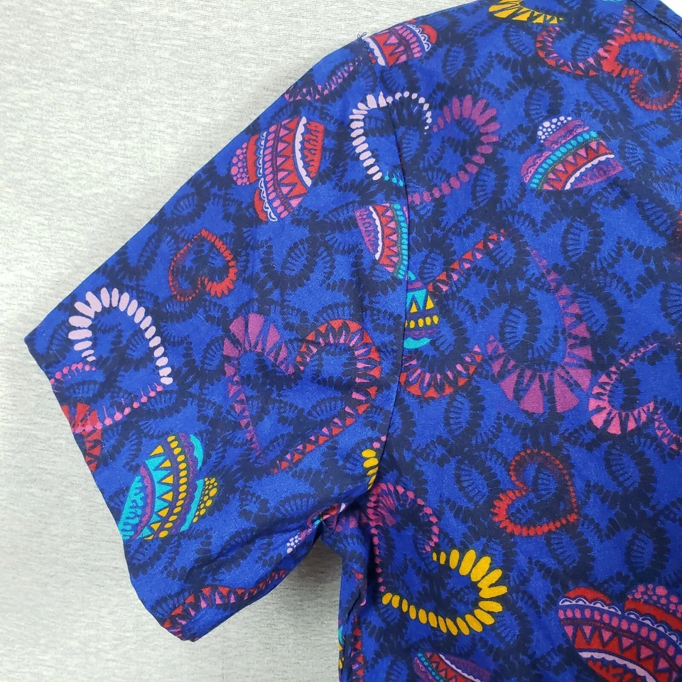 B Scrubs Brand Uniform Scrubs NWT Blue Pattern 1XL 3 Pockets Side Slits at Waist - Image 3 of 4