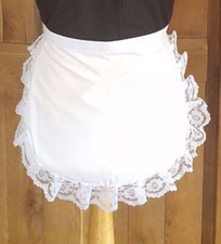 Kids Girls White Victorian Fancy Dress Up Maid Cooking Lace Pinny Apron