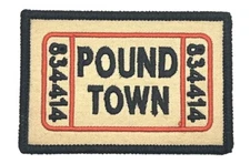 Pound Town Ticket Funny Adult Humor Iron On Patch Vintage Style Retro Cap Hat