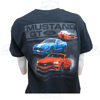Maglietta Ford Mustang Fruit Of The Loom, Uomo, Taglie Grandi E Alte, Righe Racing