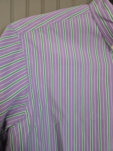 Camicia a maniche lunghe abbottonate Ralph Lauren taglia 17,5 XL viola/verde - Foto 2 di 19
