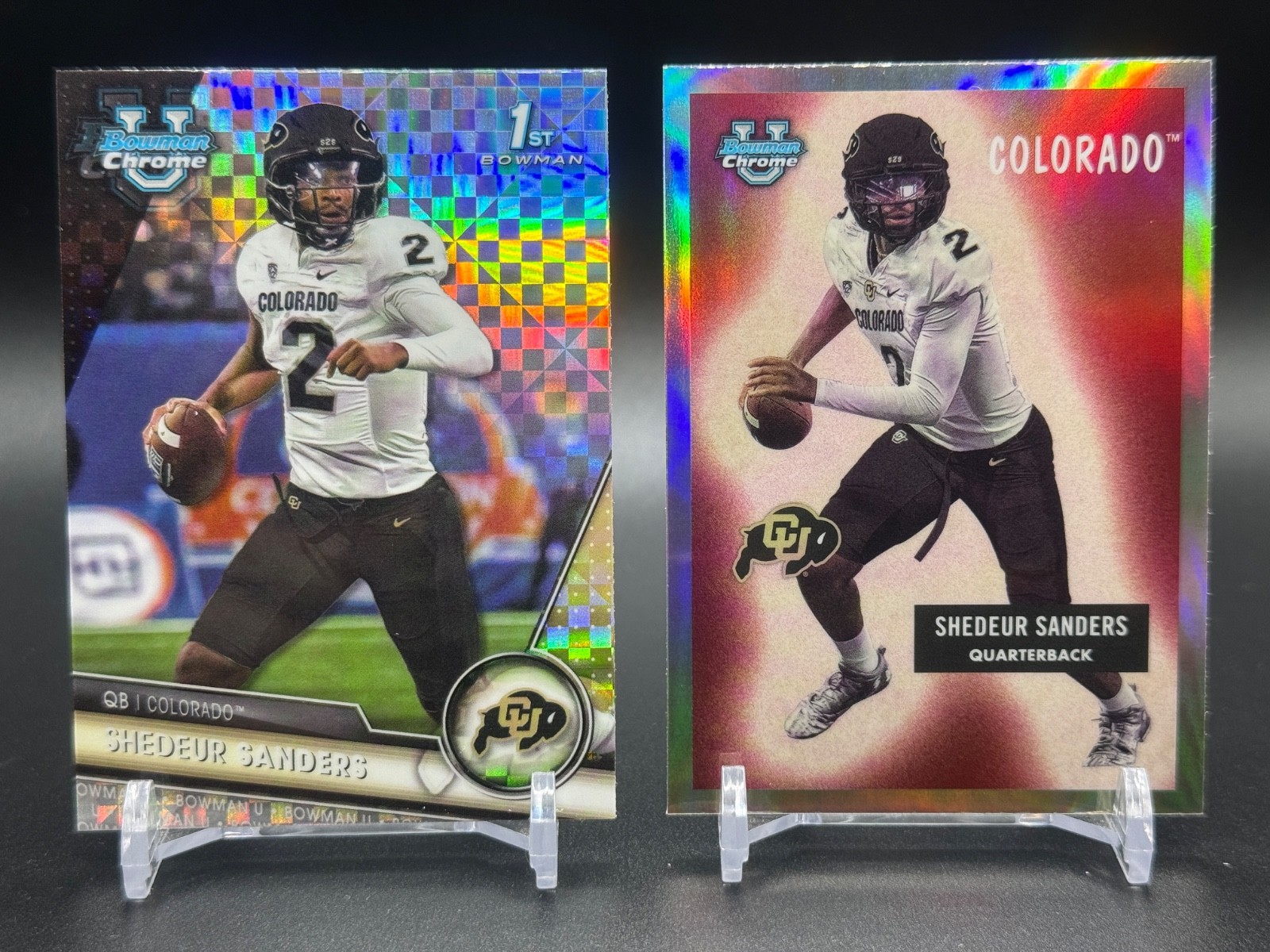 2023 Bowman U Chrome Shedeur Sanders #16 Bowman 1st X-Fractor + Retro Insert