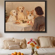 Dog Labrador Still Life Oil Painting Canvas Print Living Room Decor Pet Artwork
