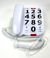 Big Button Plus Corded White Speaker Phone Number Memory Braille Bell Senior Aid
