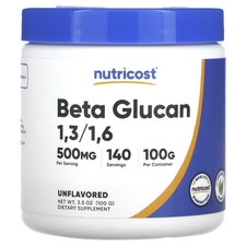 2 X  Nutricost, Beta Glucan 1,3/1,6, Unflavored, 3.5 oz (100 g)