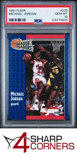 1991 FLEER #220 MICHAEL JORDAN BULLS HOF PSA 10
