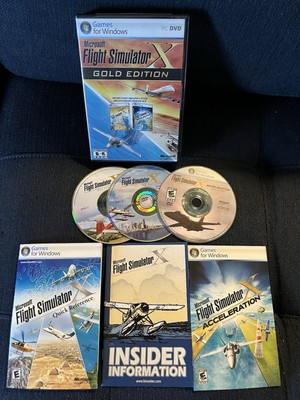 Microsoft Flight Simulator X Gold Edition Windows PC 3 DVD Deluxe & Acceleration