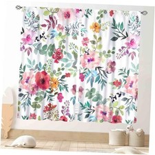 Floral Curtains, Vintage Flower Pink Floral 27.5"W x 63"L Pack of 2 Floral-05