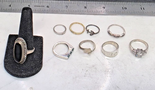 Sterling .925 Assorted Lot of Designer and vtg rings 29.72g  10 rings