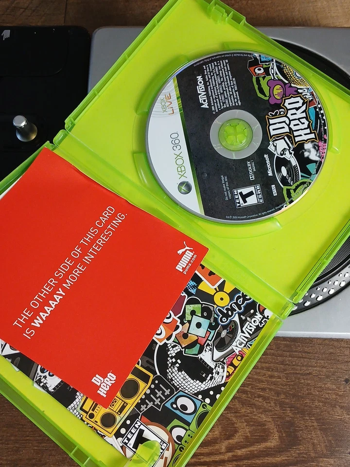 DJ Hero Wireless Turntable Controller Xbox 360 With Game - Tested & Working - Image 3 of 4