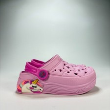 Skechers Pink Unicorn Dreams Light Up Clogs Lightweight Slip On Youth Girls 9