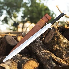 Full Tang Carbon Steel Gladius Sword | Leather Grip | Battle Ready + Sheath