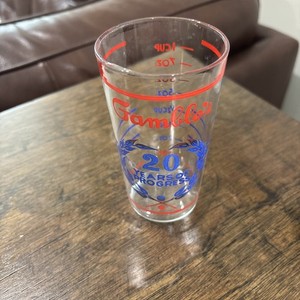Gamble's 20 Years- Vintage advertising ACL measuring glass 8oz. 