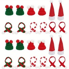 1box 12pcs Mini cloth Yarn Scarf  8pcs Woven Hat  8pcs Mini Cloth Christmas