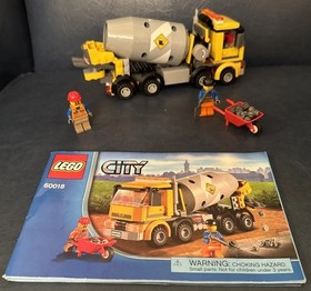 LEGO CITY: Cement Mixer ~ 60018 ~ 100% Complete with Manual ~ Retired