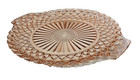 Vintage Pink Depression Glass Serving Platter Cake Plate Anchor Hocking, Handles